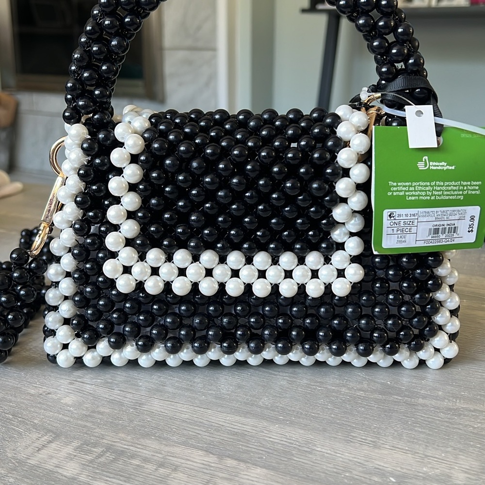 Kate Spade x Target Black and White Beaded Handbag